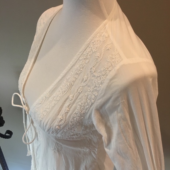 New! 100% cotton embroidered Open tie tunic - Picture 2 of 3